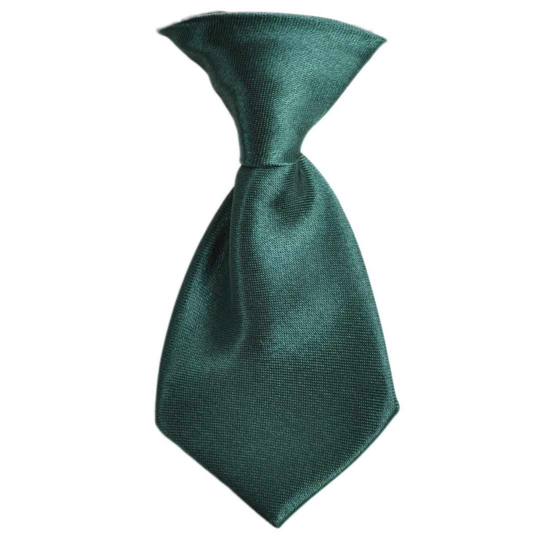 Dark green self-tie for dogs