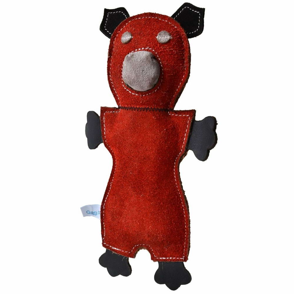 GogiPet ® Hundespielzeug - Rotes Opossum aus echtem Leder