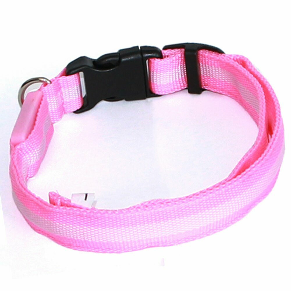 GogiPet ® slim line - flashing dog collar pink M