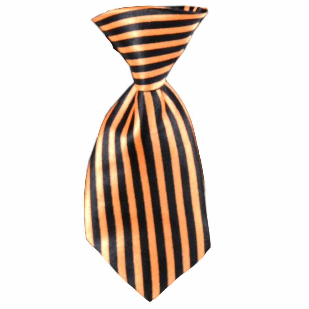 Dog tie black, orange striped