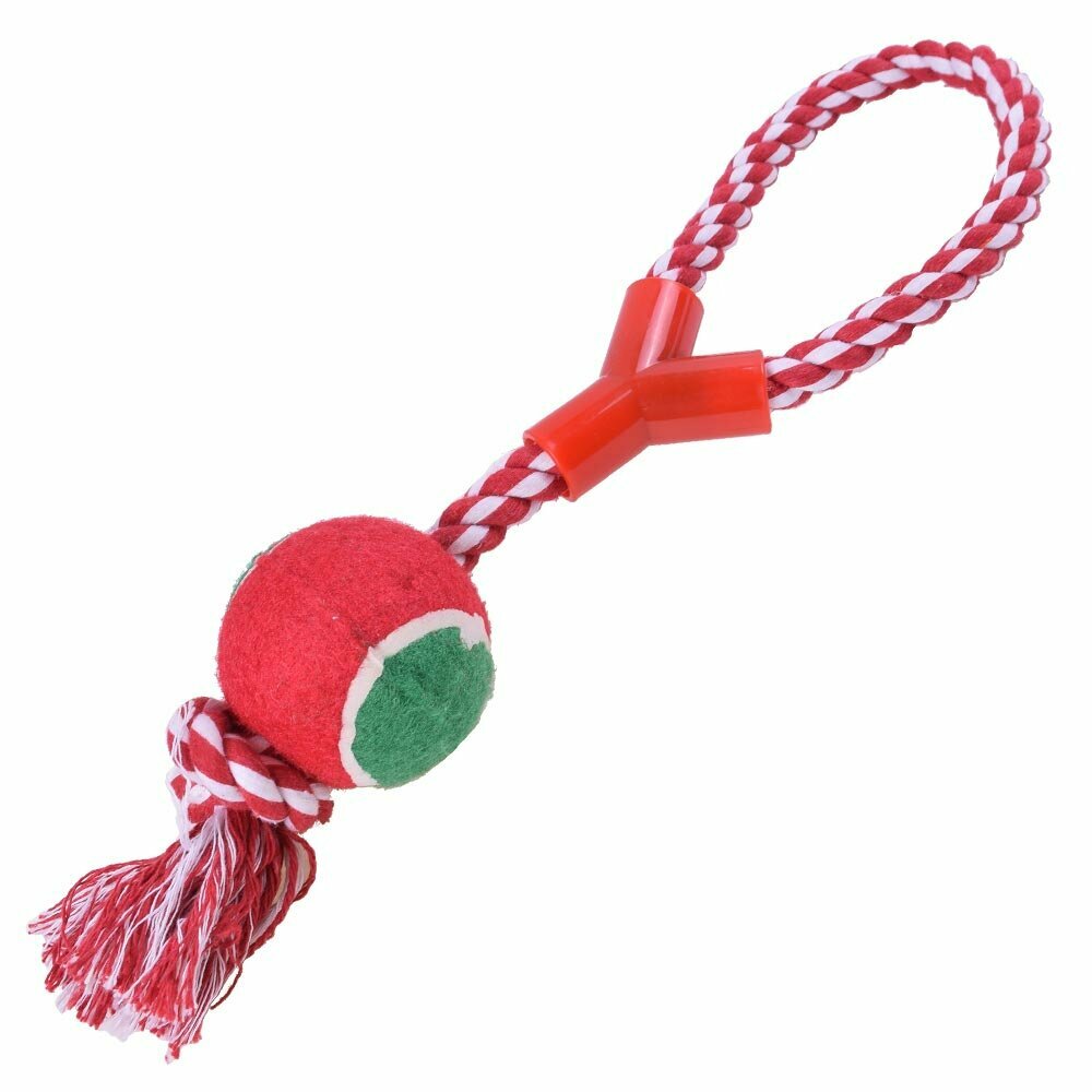 GogiPet ® dog toy for throwing or pulling with tennis ball