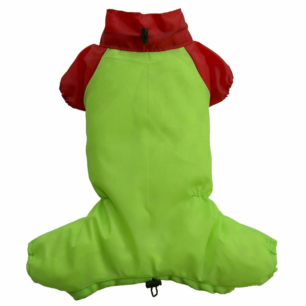 DoggyDolly dog raincoat green red - light raincoat for dogs from DoggyDolly DR044