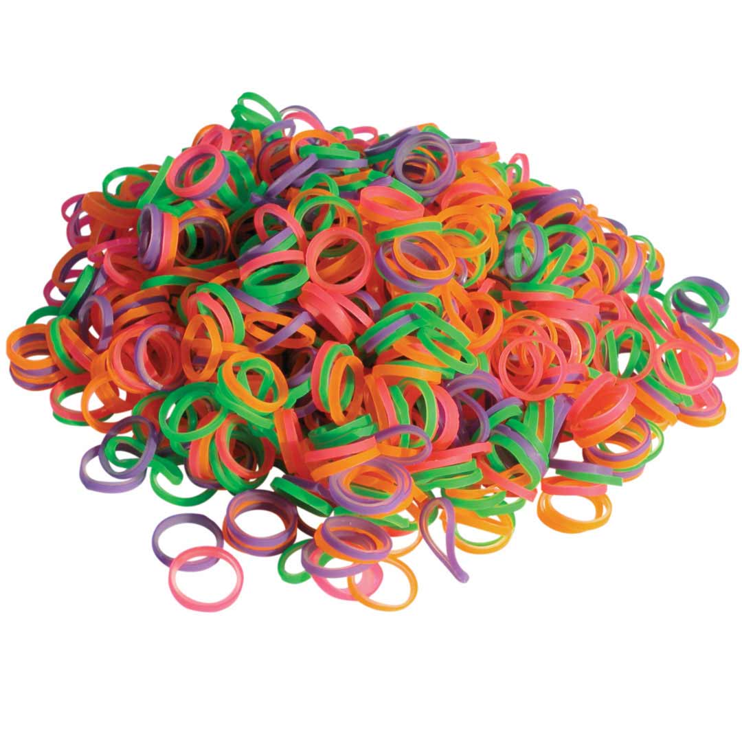 neon coloured latex rings for show dogs