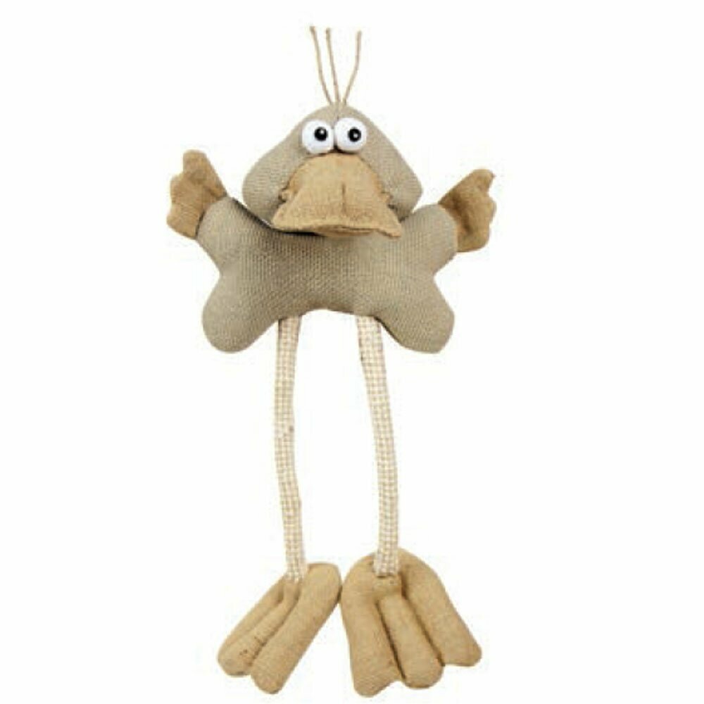 Natural fiber dog toy with long legs Duck Duffy