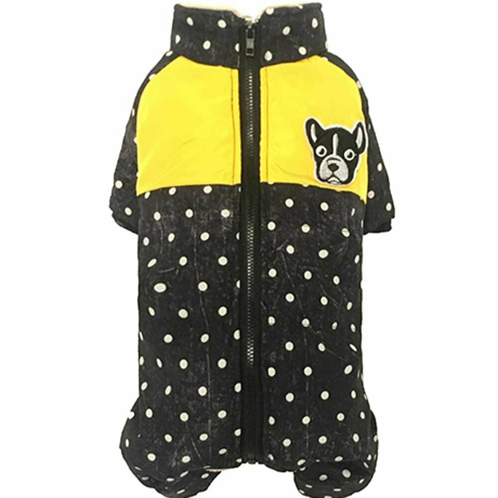 Dog coat with polka dots "Carlota" yellow