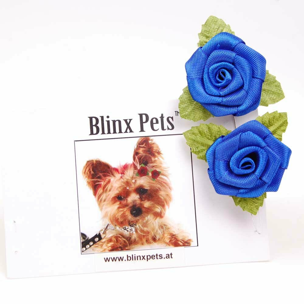 Rose jewellery for the hair in humans and animals - blue rose hair accessories