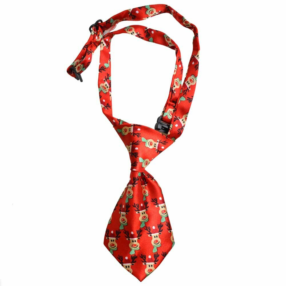 Tie for dogs with reindeers red by GogiPet