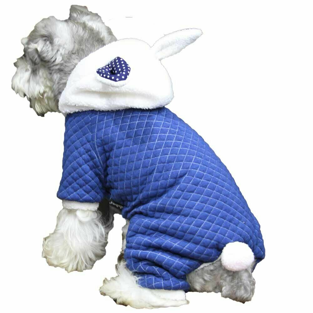Bunny warm dog clothes for the winter blue