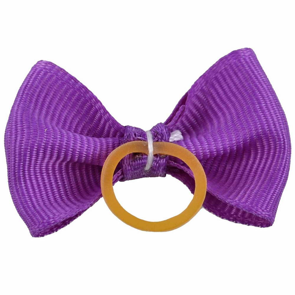 Dog hair bow rubberring "Estela purple" by GogiPet