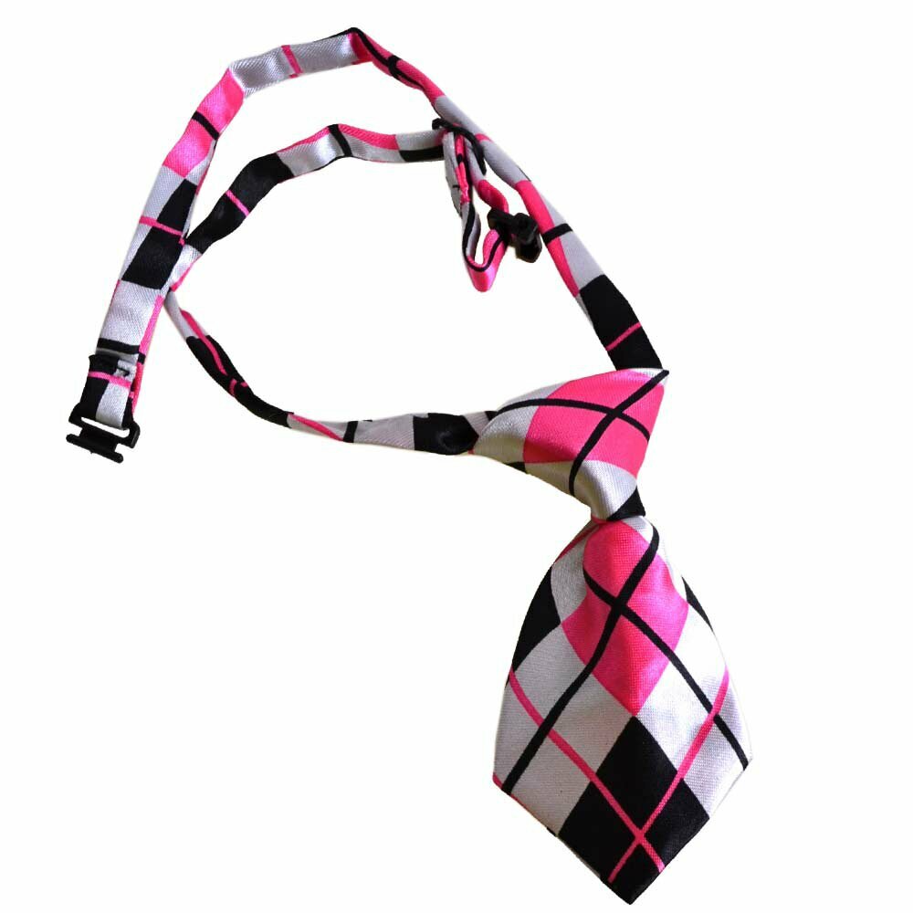 Tie for dogs black, white, pink, checkered by GogiPet