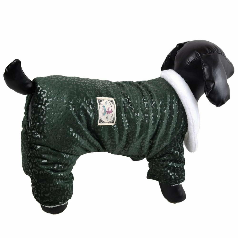 Green, soft dog coat for small dogs