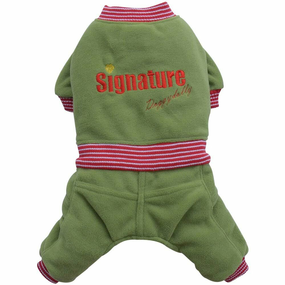 Green dog coat with 4 paws DogyDolly Signature W171