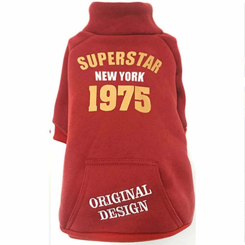 New York superstar dog jacket in dark red