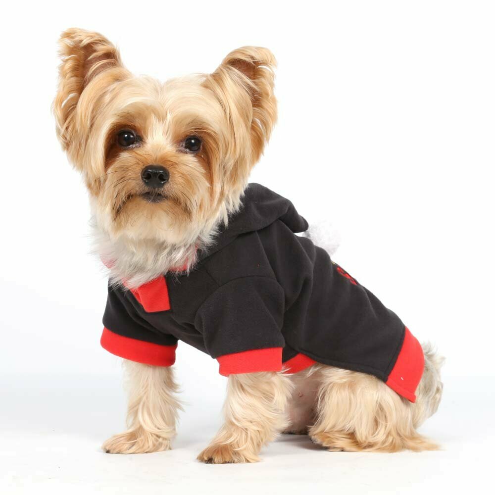 Beautiful warm dog sweater with hood black