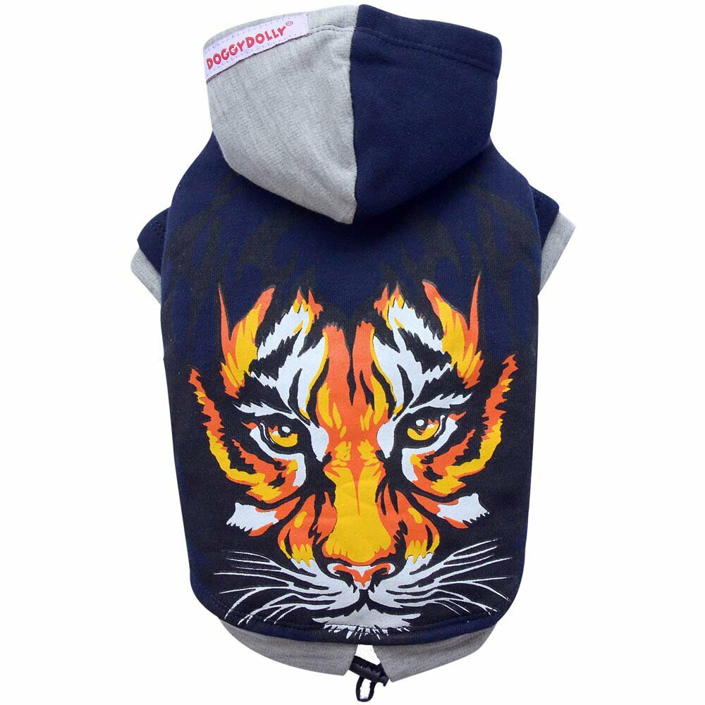 Hoodie with Tiger for large dogs from DoggyDolly
