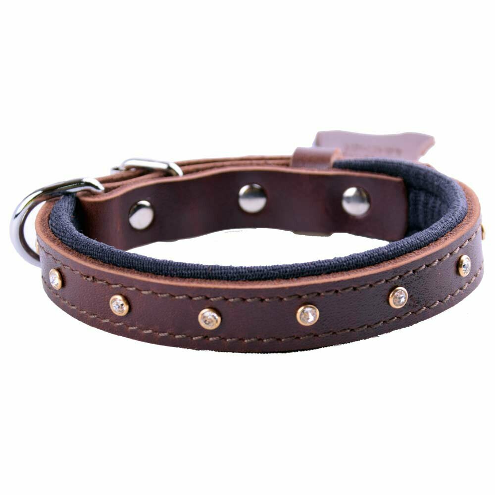 Swarovski dog collar brown from GogiPet
