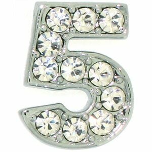 Rhinestone number 5 with 14 mm