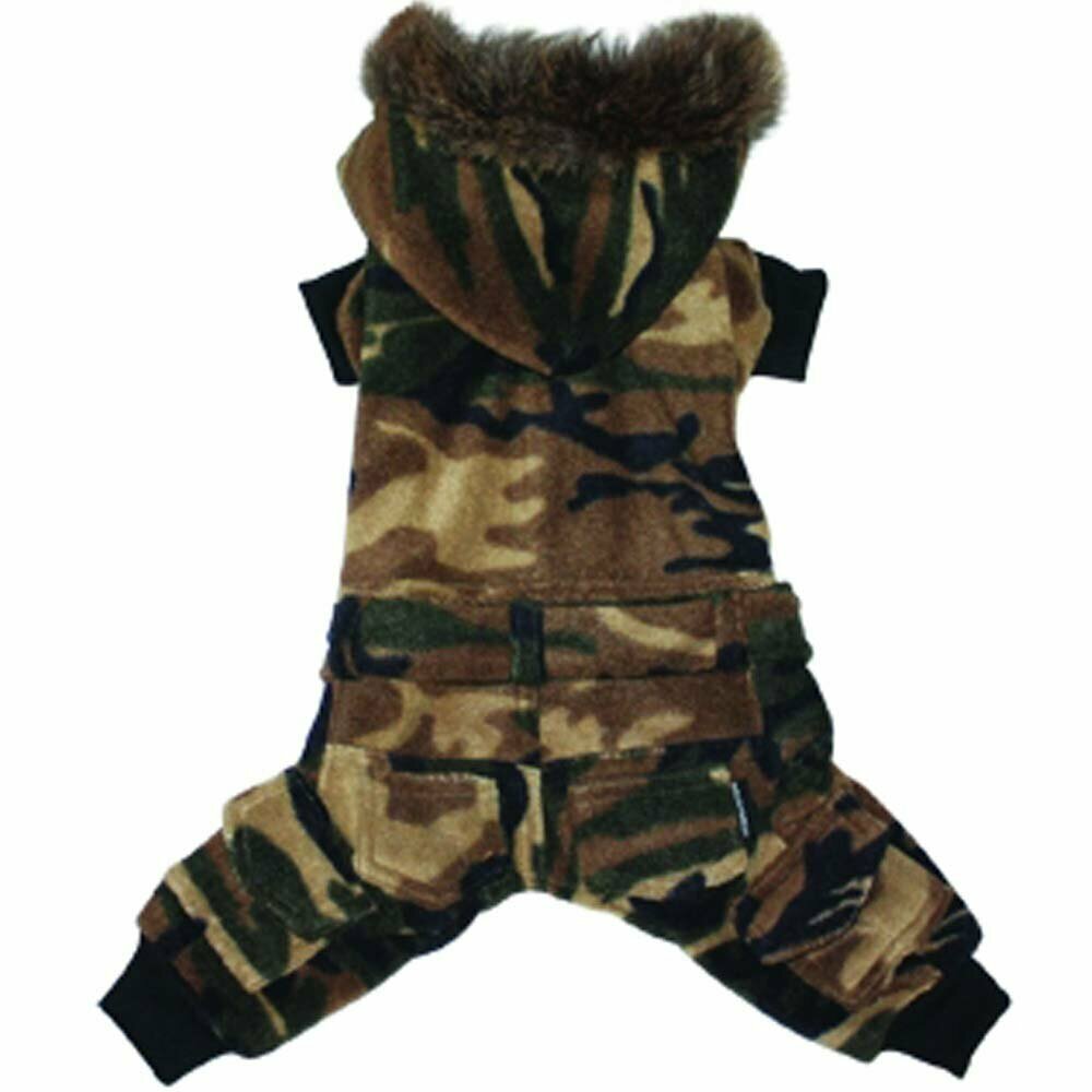 Dog coat in the Armylook with 4 legs for the winter of DoggyDolly