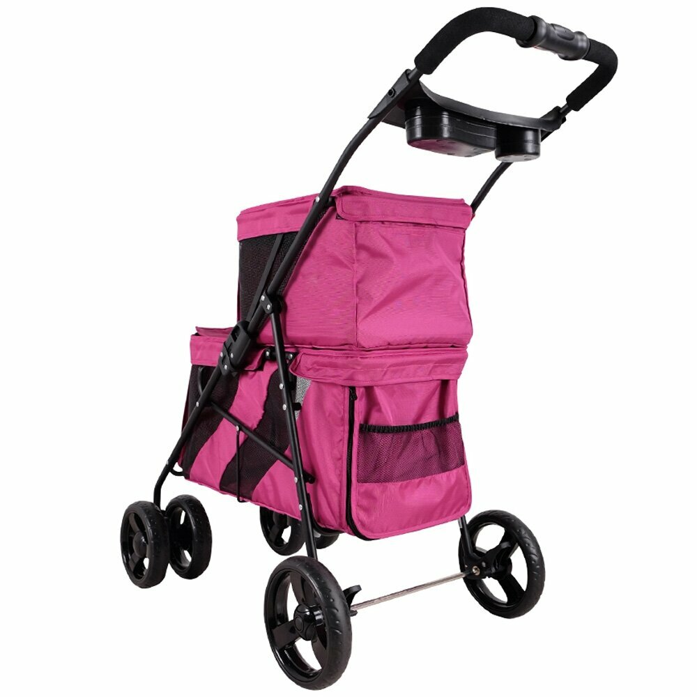 Spacious dog stroller pink