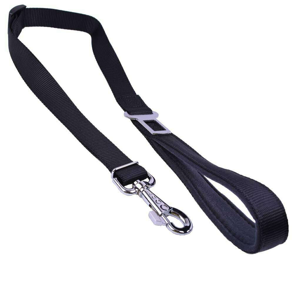 GogiPet® 2 in 1 dog leash and car belt black