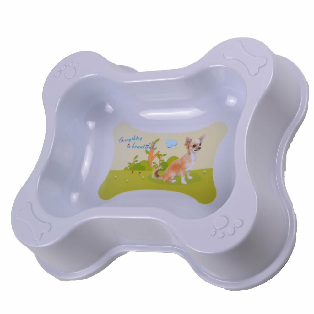 Pet bowl  "Everything is beautiful" in bone shape 1,3 l