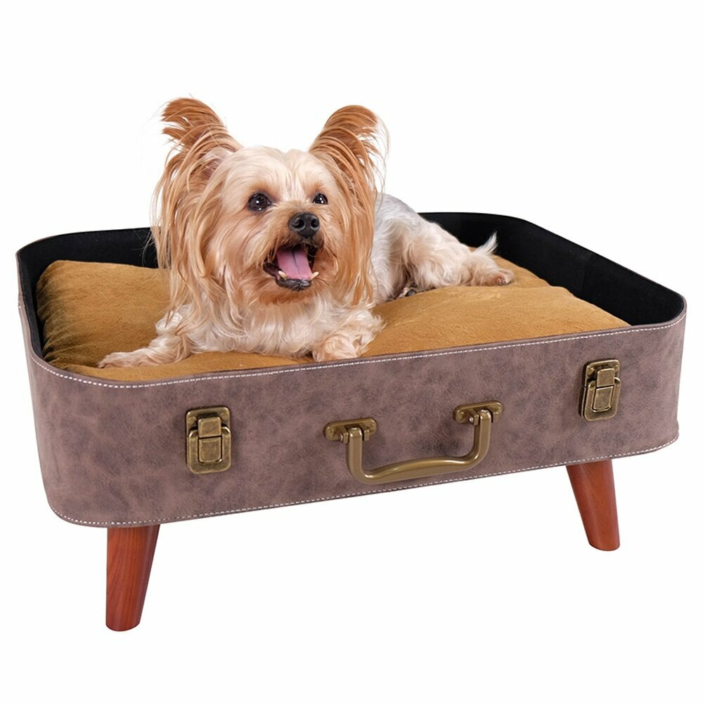 Dog bed in retro suitcase design