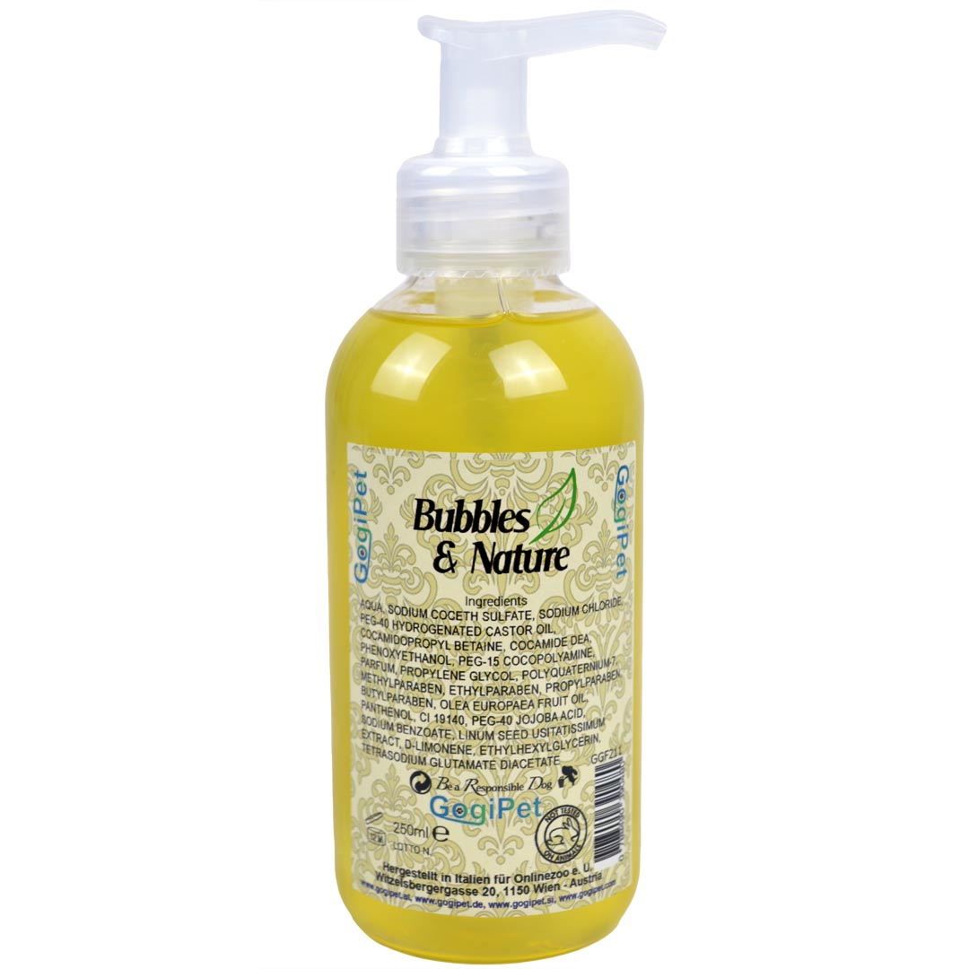 Dog shampoo for long hair by GogiPet Bubbles & Nature - Dog shampoo for long haired dogs and against mats and tangles.