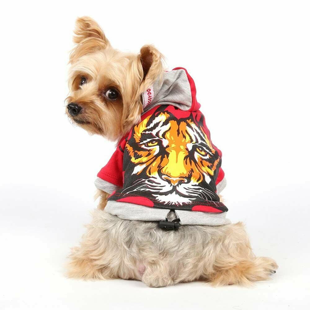 Warm dog pullover of DoggyDolly with tiger head