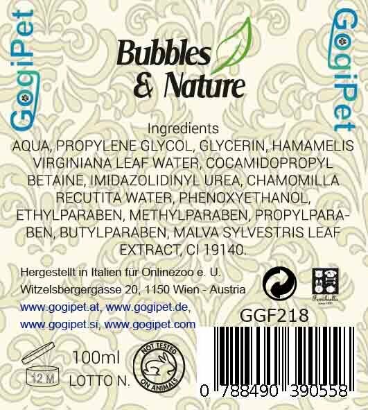 GogiPet animal cosmetics without animal experiments - Bubbles & Nature