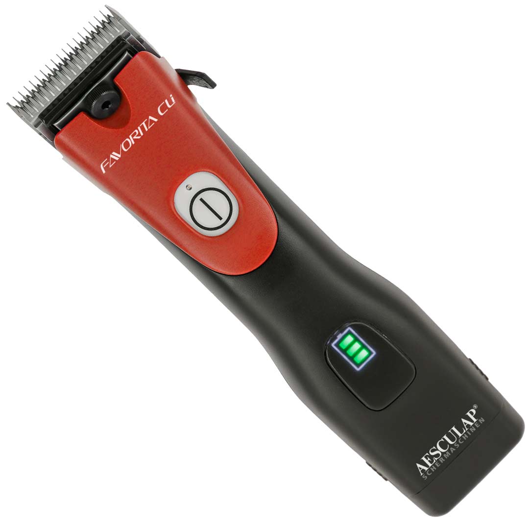 Aesculap Favorita CLi GT234-SR battery clipper in black with signal red top