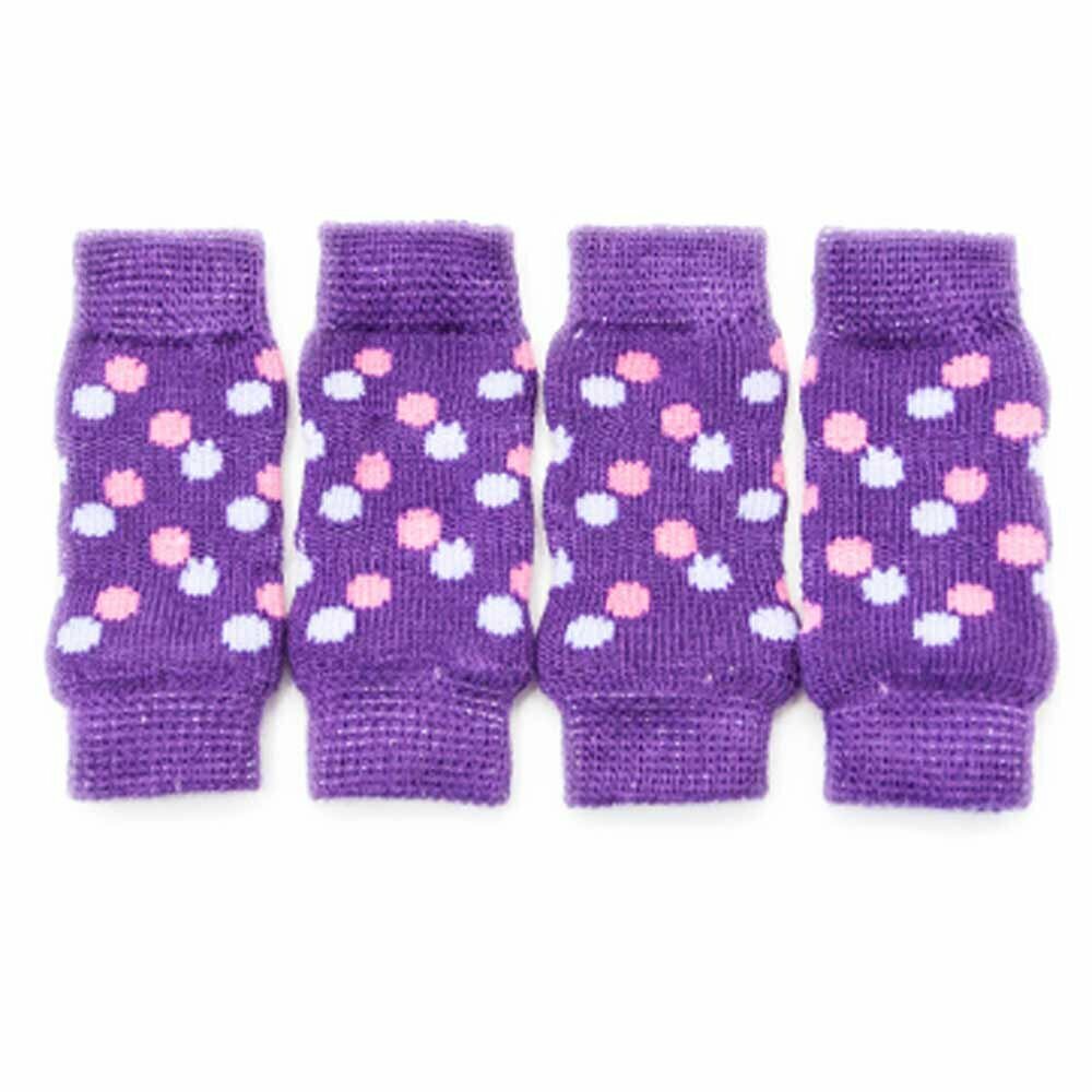 GogiPet dog leggings purple with polka dots