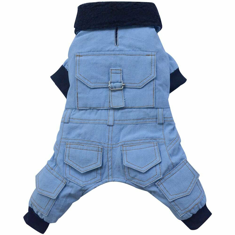 Jeans dog coat light blue with 4 legs of DoggyDolly W183