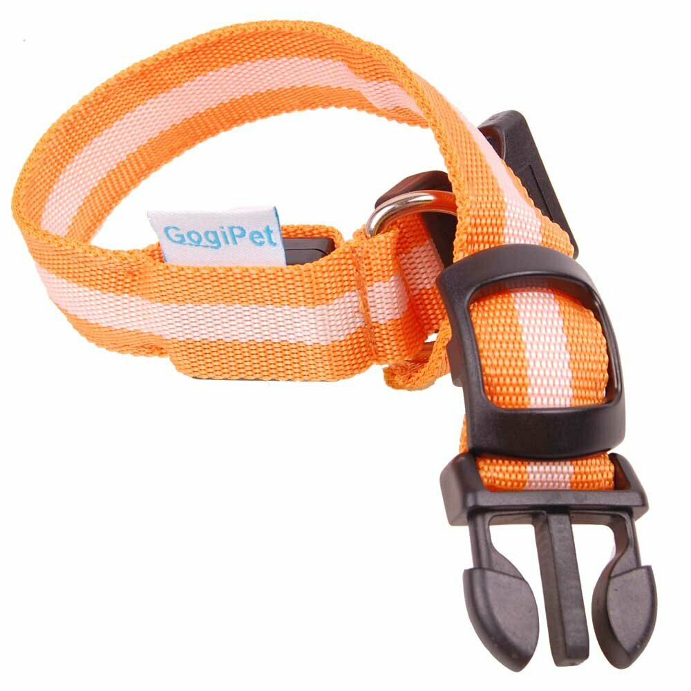LED nylon collar with or without light function orange