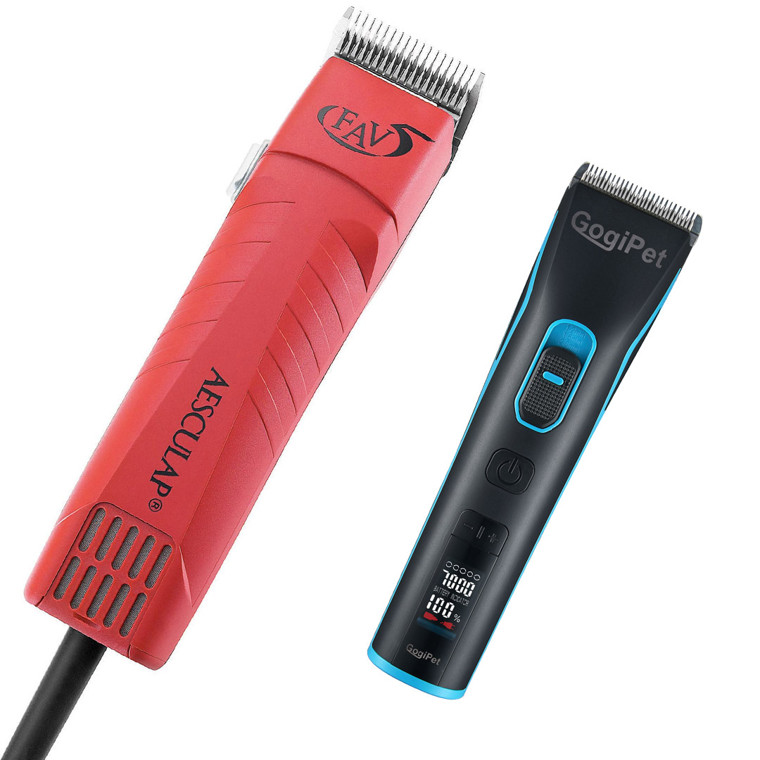 Aesculap Fav5 and GogiPet Orate cordless dog clippers