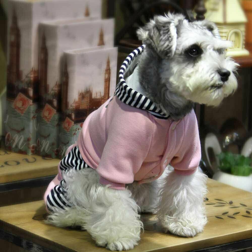 Warm fleece dog coat "Monique" pink