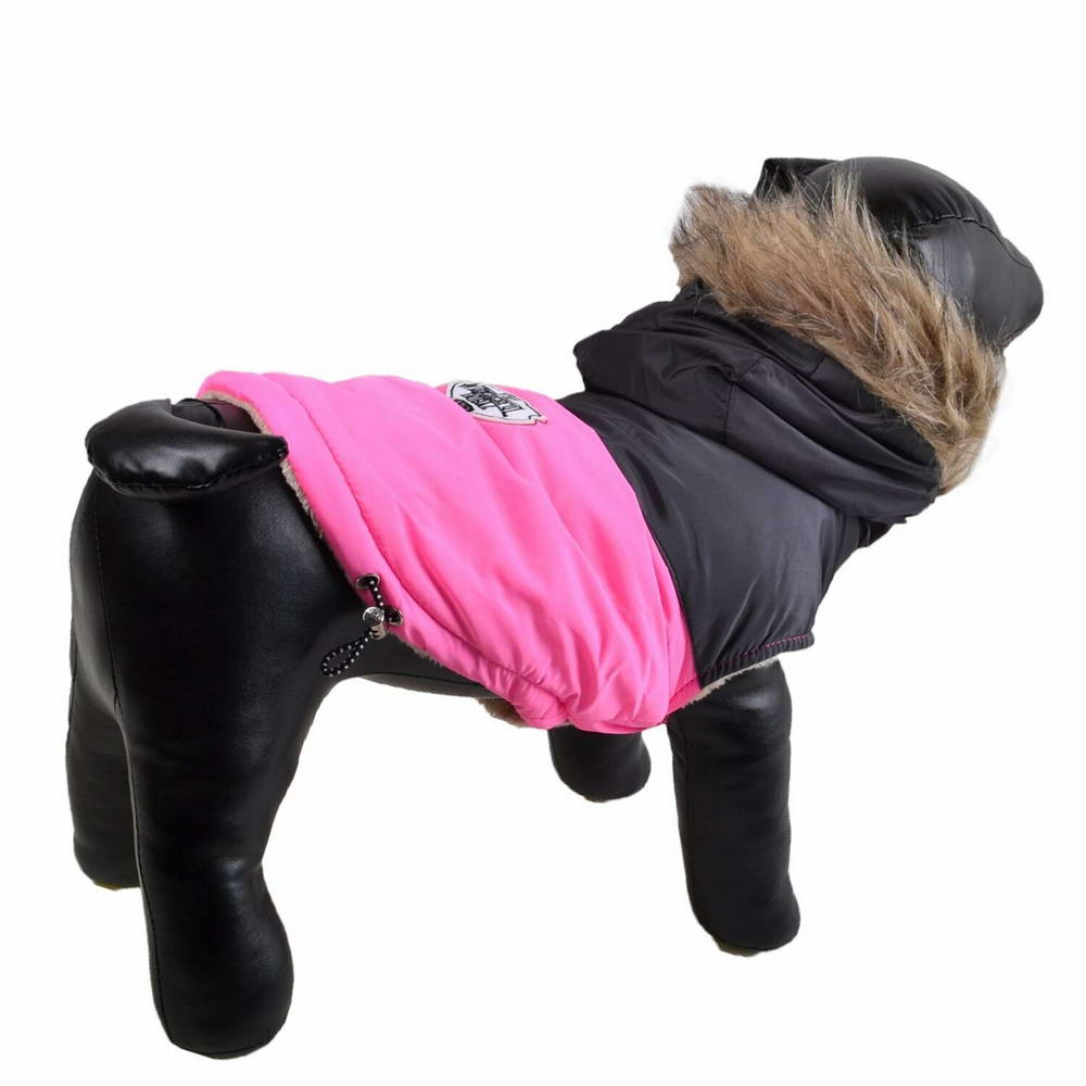 Warm anorak for dogs pink