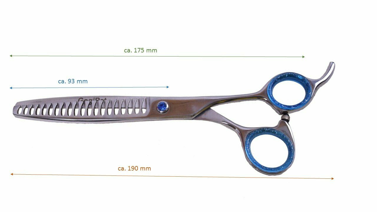 Dimensions of the GogiPet thinning scissors made of Japan steel