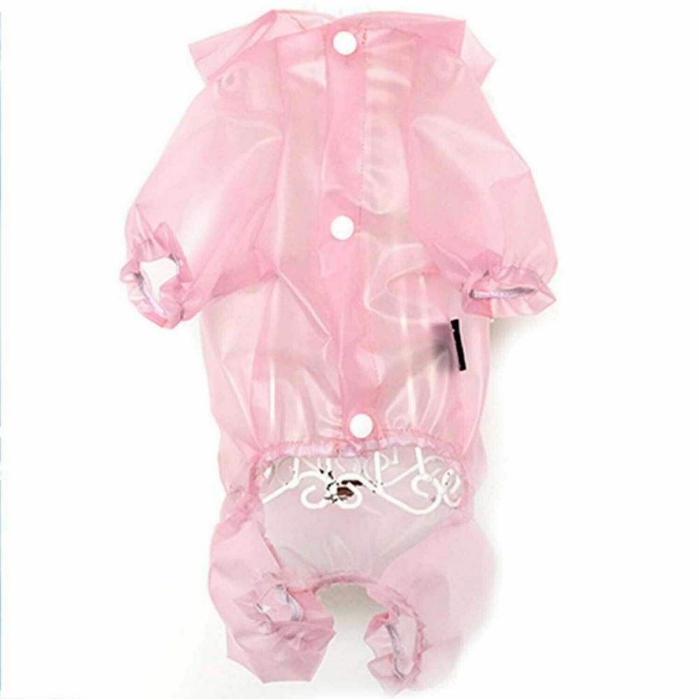 Modern raincoat for dogs semi-transparent pink