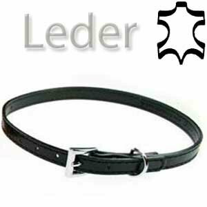 Leather dog collar black 41 cm  