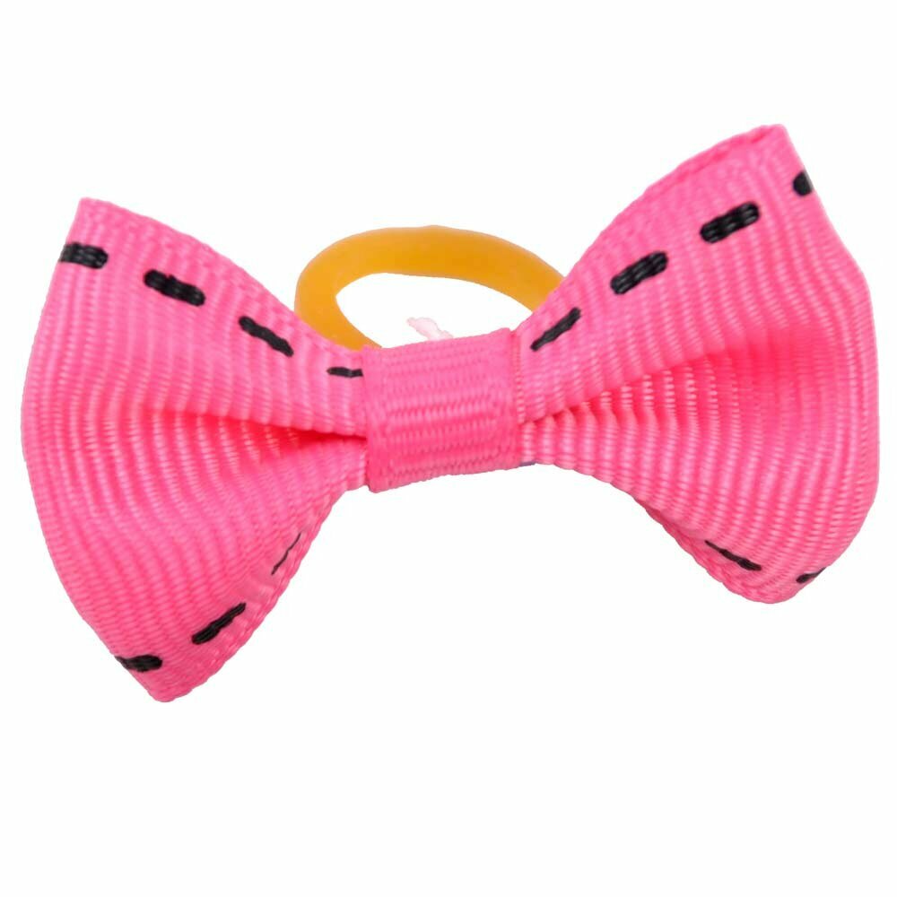Dog hair bow rubberring "Adora pink" by GogiPet