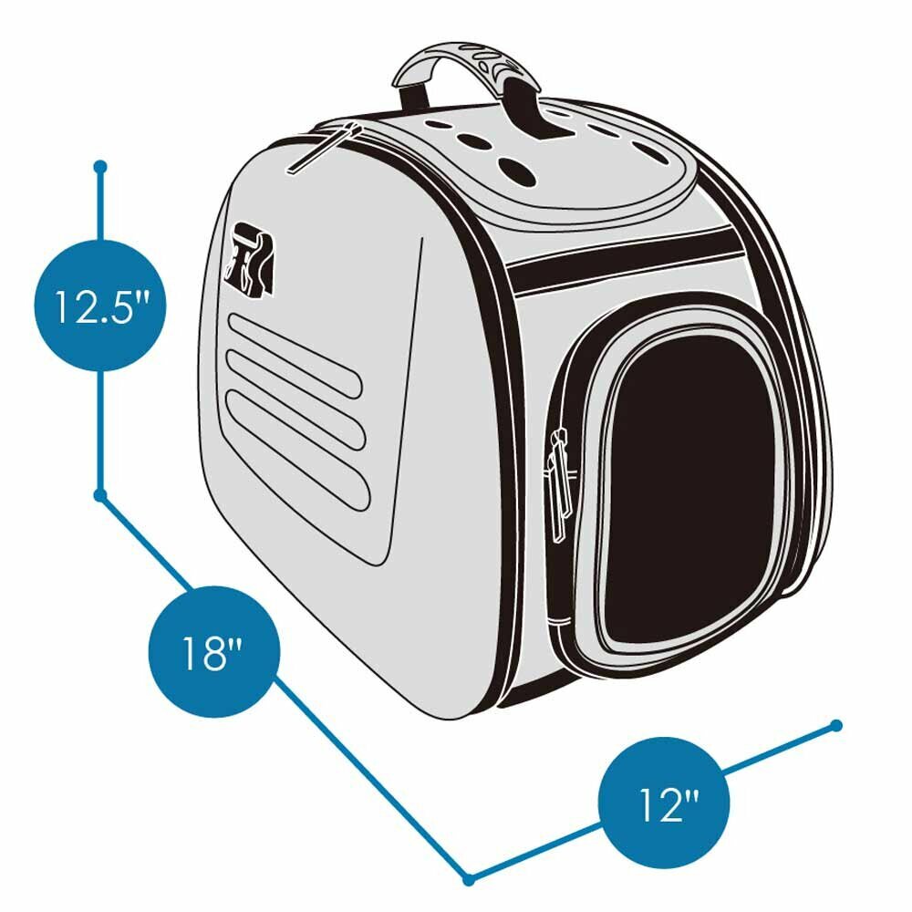 Dimensions of the GogiPet recommended pet carrier