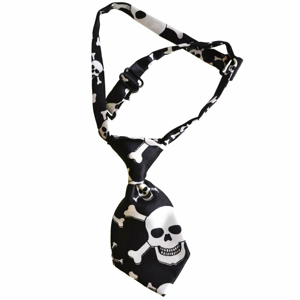 Tie for dogs black with skulls look by GogiPet