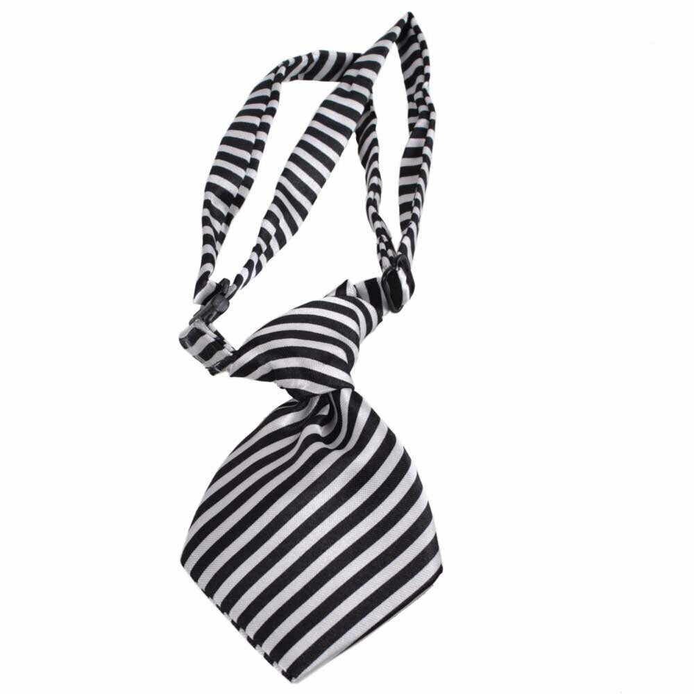 Tie for dogs black and white striped