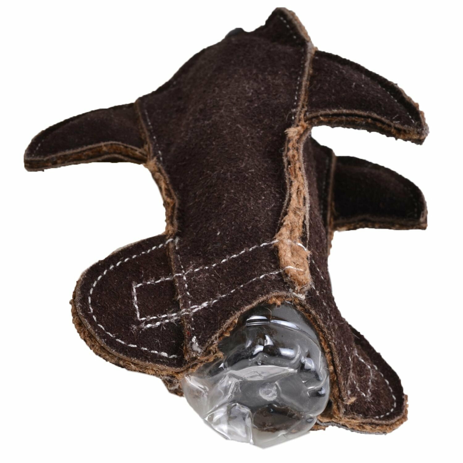 Leather dog toys and recycled pet bottles