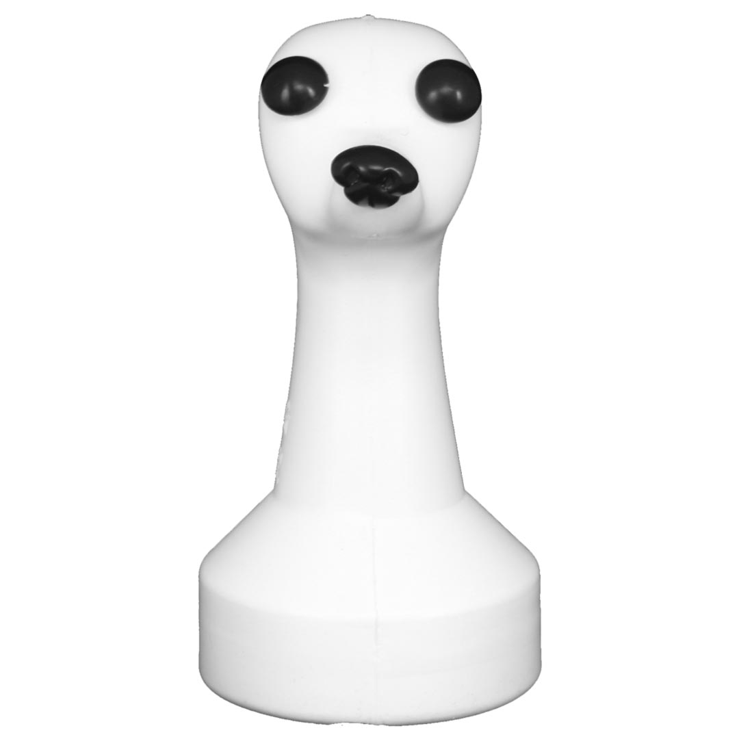 Model dog wig head stand for practising on dog wigs or for further training