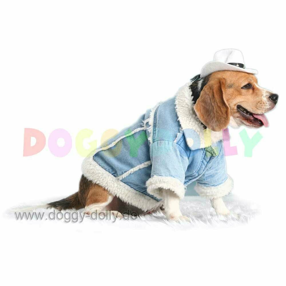 DoggyDolly dog clothing - warm denim jacket for dogs