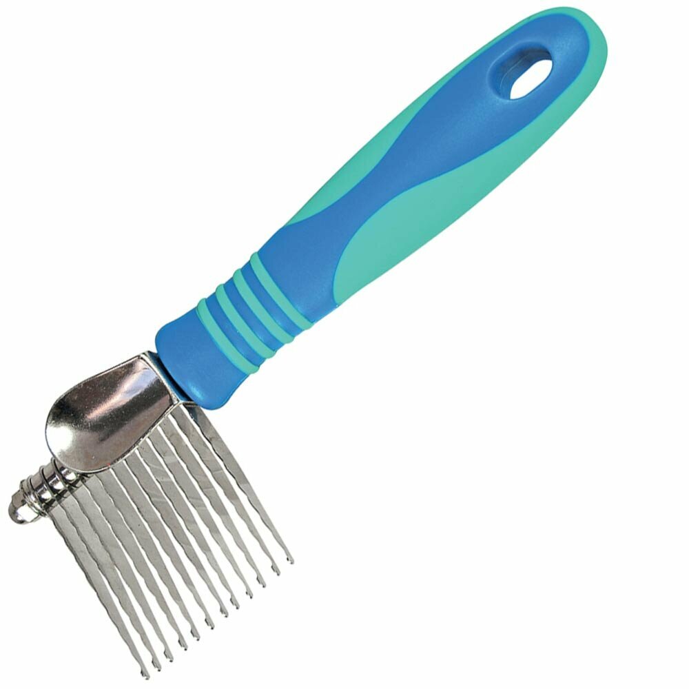 Vivog de-tangler and de-matting comb with 12 blades