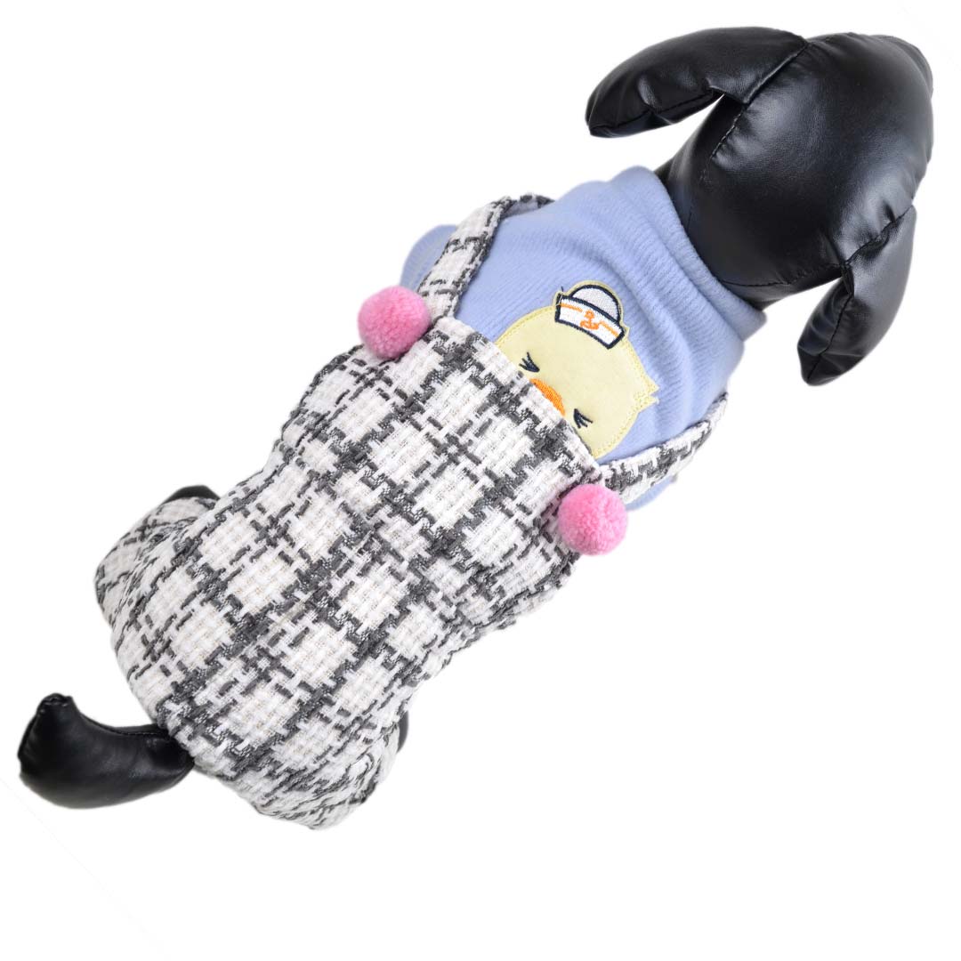 Warm Dog Clothing with Fake Dungarees and Chicks