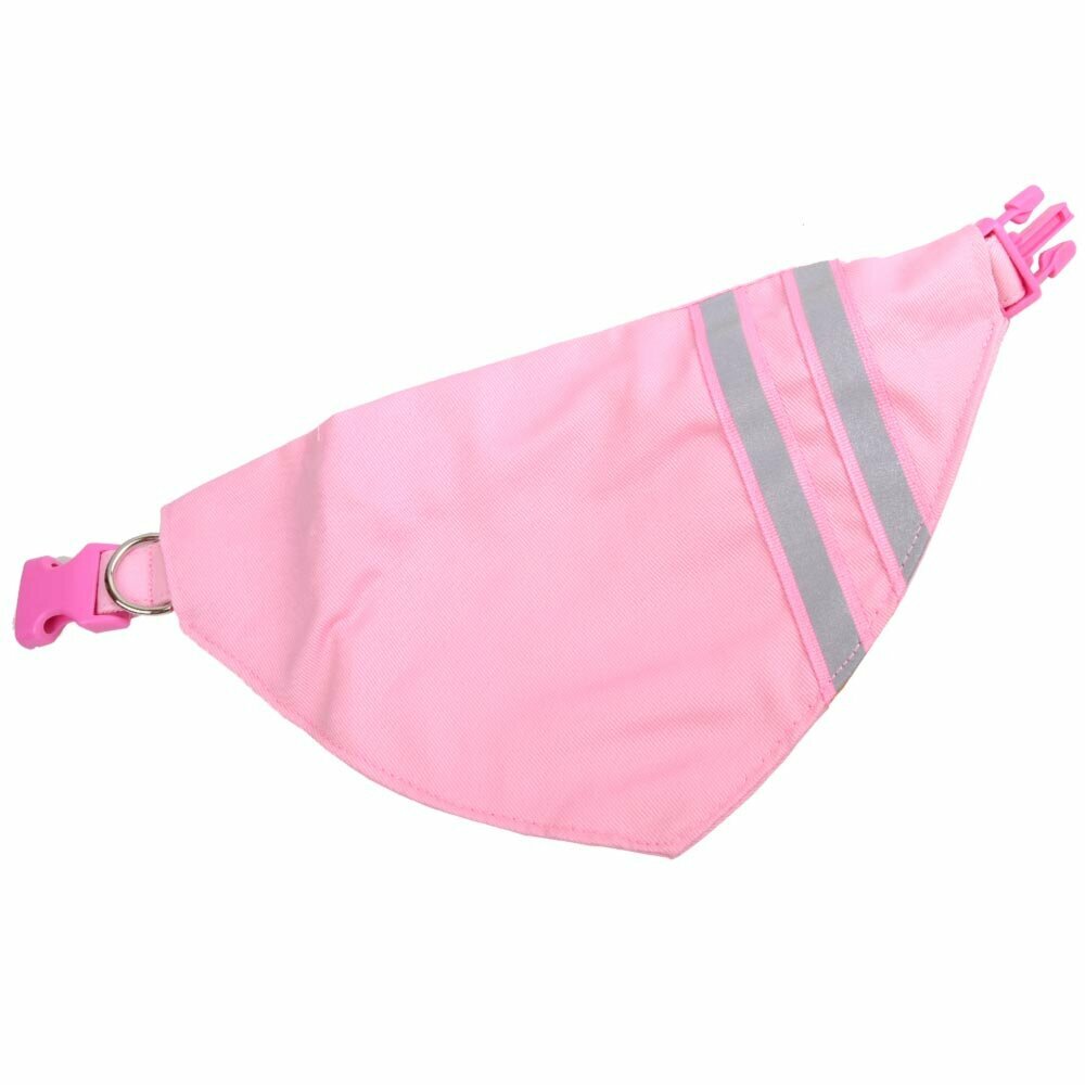 Pink collar with reflective stripes