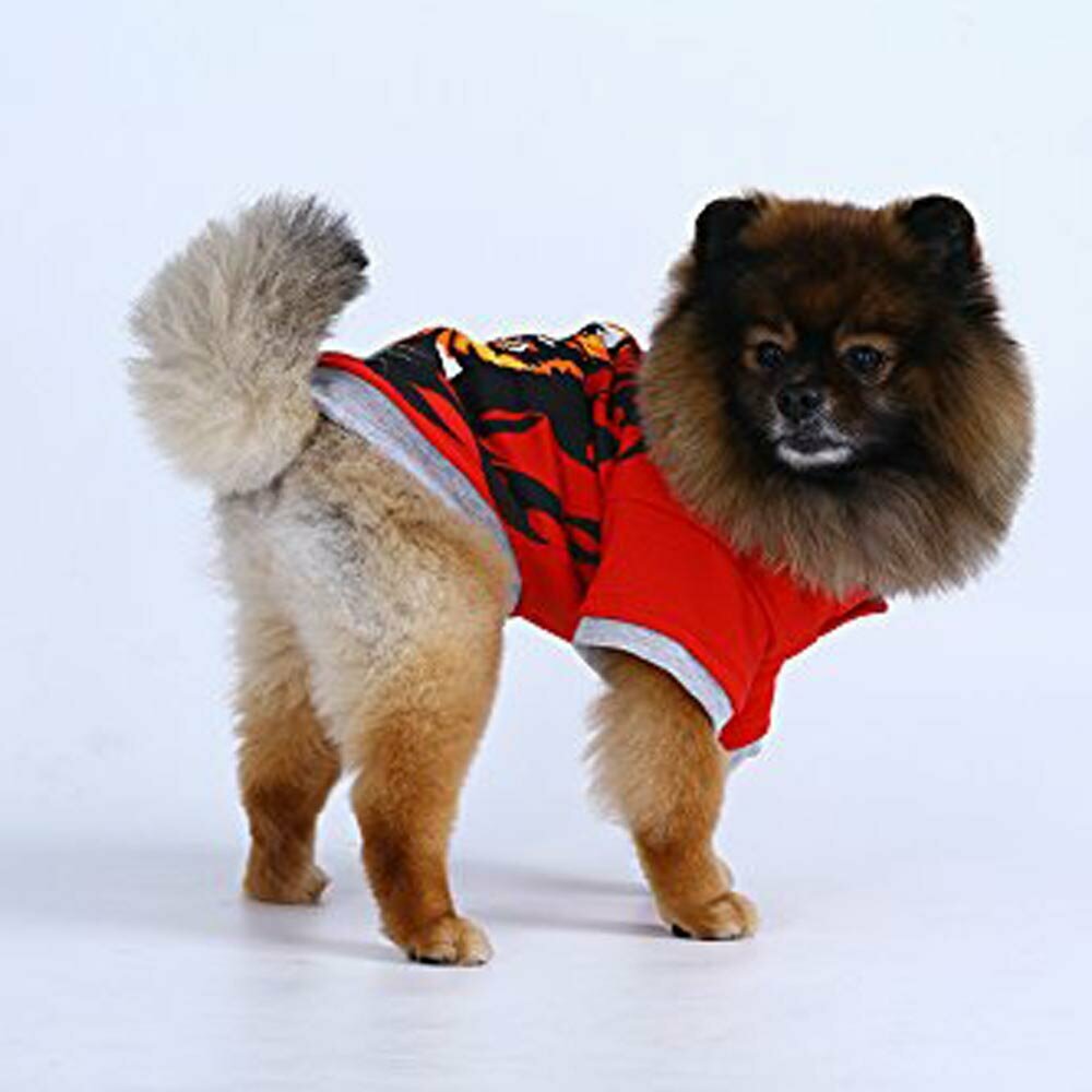 Red knit sweater for dogs